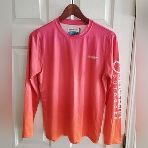 Magellan Outdoors Girl's Caddo Lake Ombre  Long sleeve boyfriend fit T-shirt L